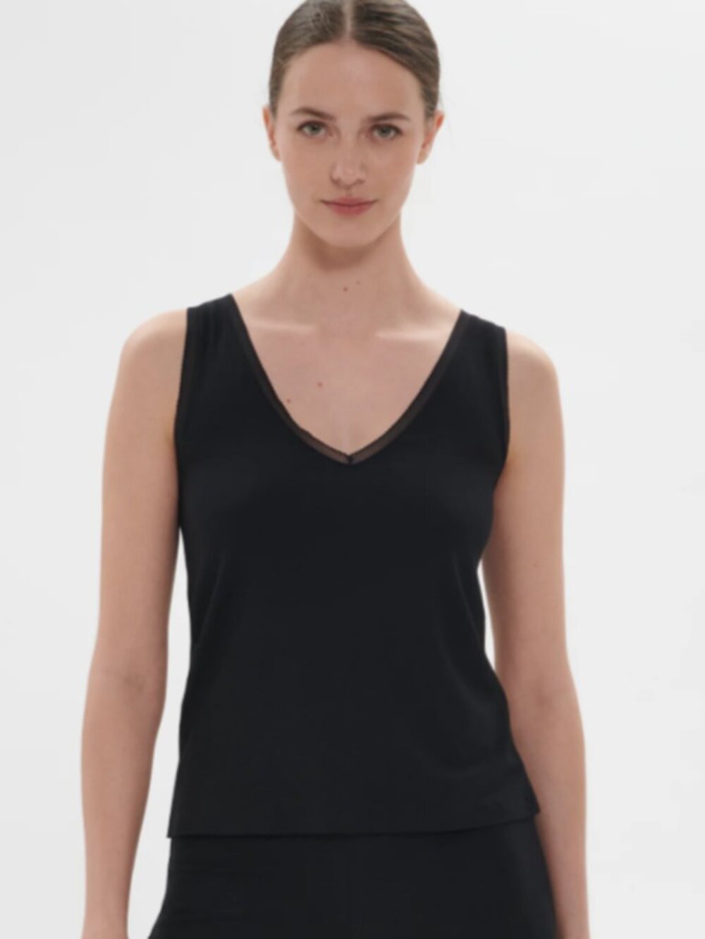 Simone Perele 1C9900.015 Aurore Sleeveless Tank/Loungewear Black M Viscose NWT